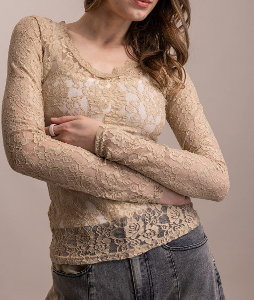 Delicate Floral Mesh Top