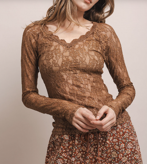 Delicate Floral Mesh Top