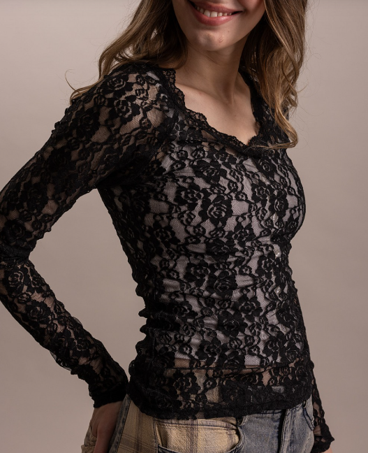 Delicate Floral Mesh Top