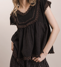 Mineral Wash Lace Blouse