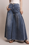 Vintage Wash Wide Leg Denim Jeans