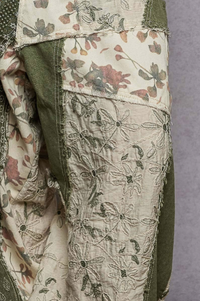 Patchwork Jogger Pants by POL-Olive Mix
