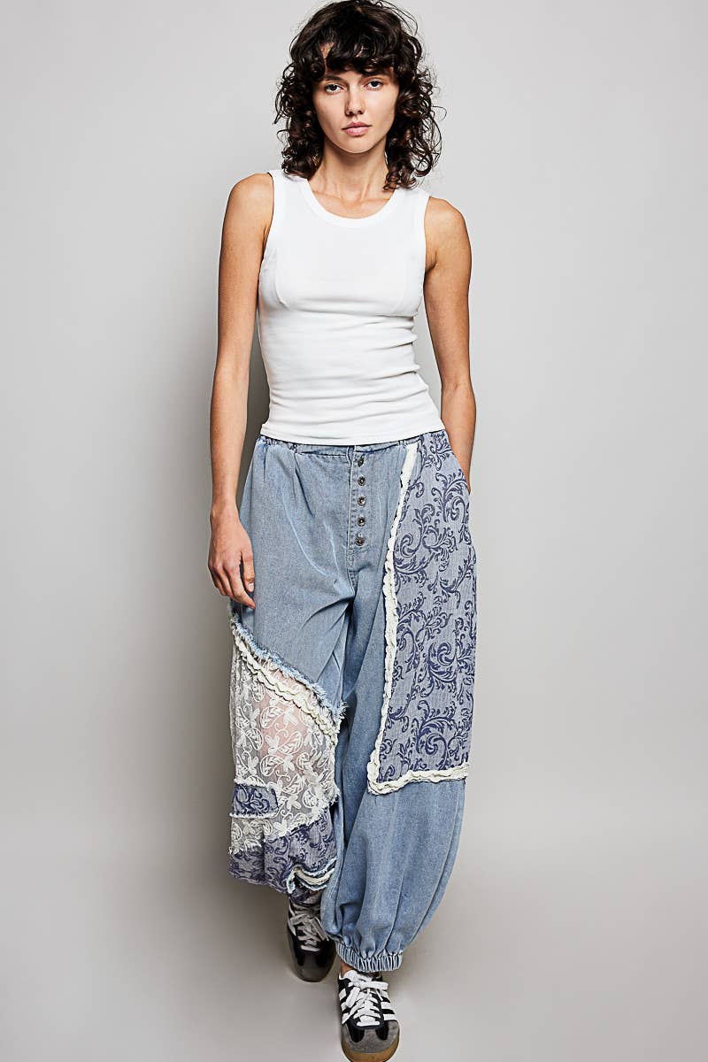 Crochet Patchwork Jogger Pants by POL