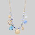 CERAMIC SEA LIFE CHARM AND SHELL LOCKET NECKLACE