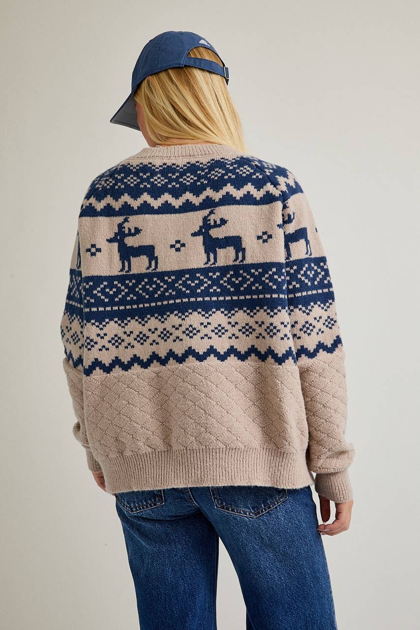 FAIR ISLE QUILTED CARDIGAN