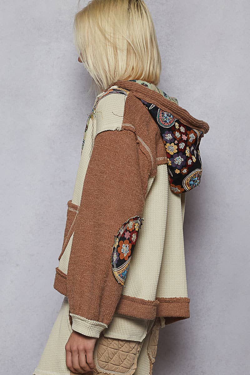 Jacquard & Knit Hoodie by POL