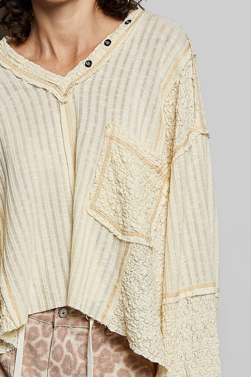 Ribbed Knit Relaxed Top by POL