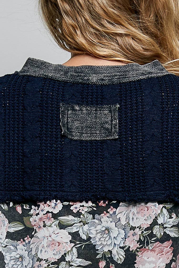 Floral & Knit Blouse by POL