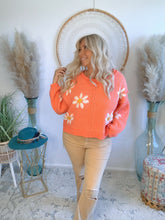 Load image into Gallery viewer, Wild Flower Knit Sweater-Coral
