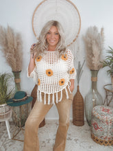 Load image into Gallery viewer, Sunshine and Sunflowers Crochet Sweater
