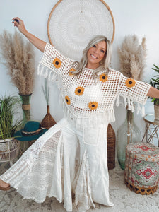 Sunshine and Sunflowers Crochet Sweater