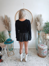 Load image into Gallery viewer, Lace Me Up Chenille Sweater
