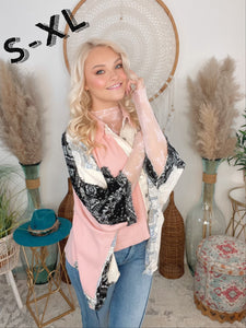 Say So Floral Lace Blouse-Pink