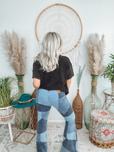 Load image into Gallery viewer, Retro Patchwork Flare Jeans
