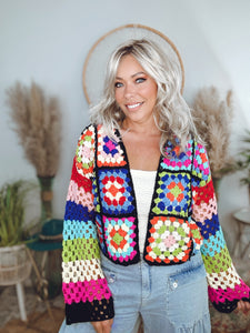 Granny Square Crochet Cardi