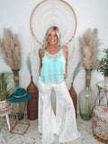Denim and Lace Flare Jeans