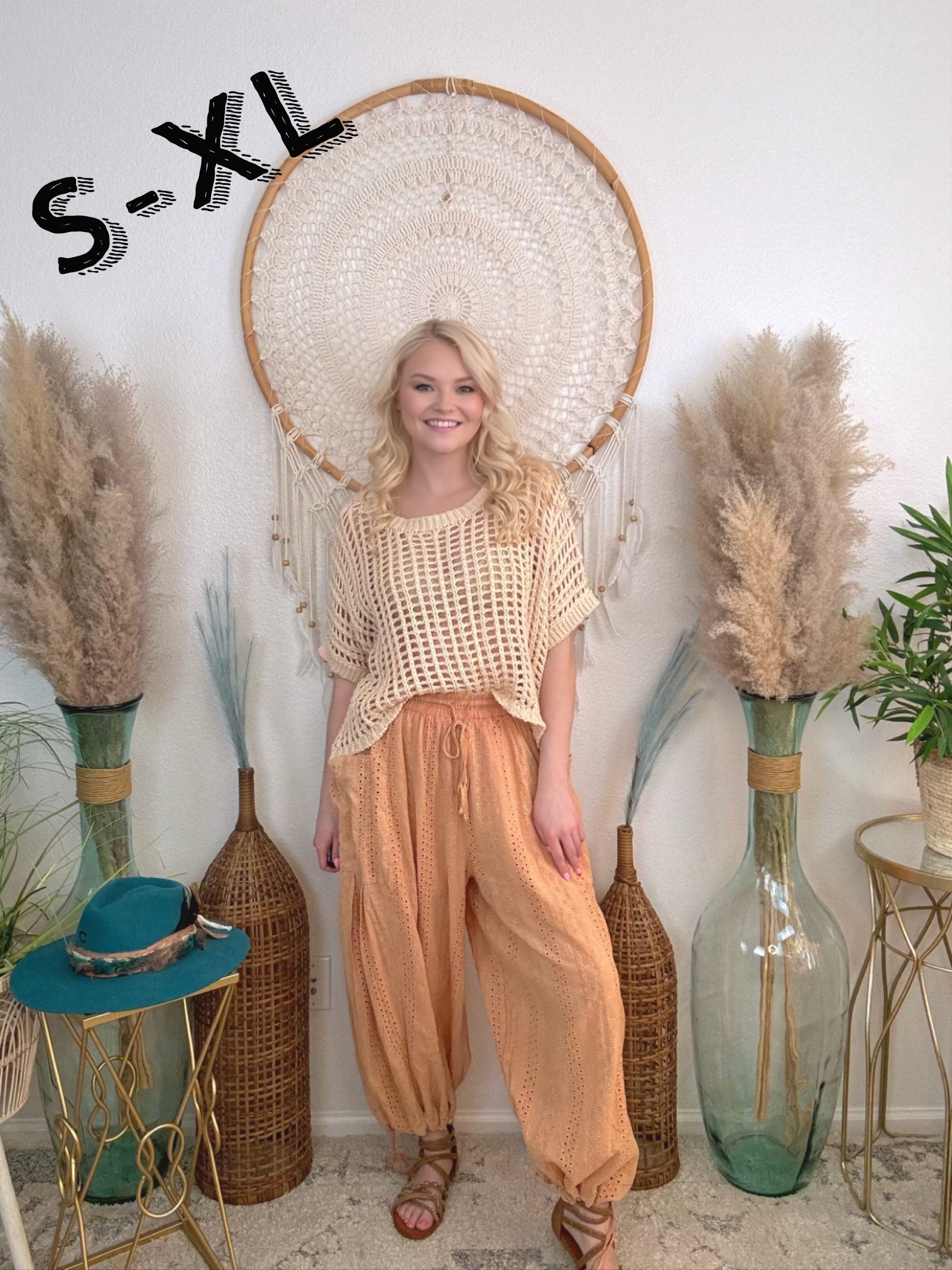 Malibu Eyelet Wide Leg Pants