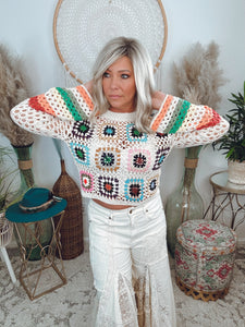 Colorful Crochet Sweater