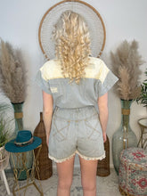 Load image into Gallery viewer, Change Of Pace Pinstripe Denim Romper
