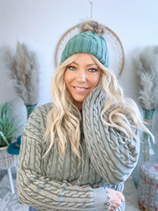 Cozy Cabin Cable Knit Beanie