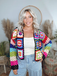 Granny Square Crochet Cardi