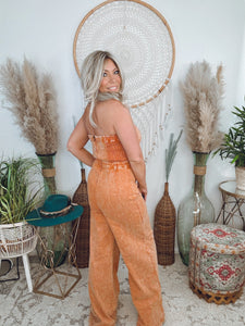 Groovy Girl Washed Denim Jumpsuit