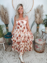Load image into Gallery viewer, Tropical Sunset Strapless Dress

