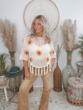 Load image into Gallery viewer, Sunshine and Sunflowers Crochet Sweater
