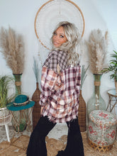 Load image into Gallery viewer, Bloom Glow Plaid Top-Navy
