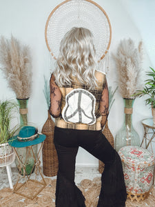 Peaceful Plaid Biker Vest