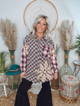 Load image into Gallery viewer, Bloom Glow Plaid Top-Navy
