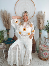 Load image into Gallery viewer, Sunshine and Sunflowers Crochet Sweater
