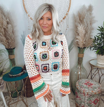 Load image into Gallery viewer, Colorful Crochet Sweater
