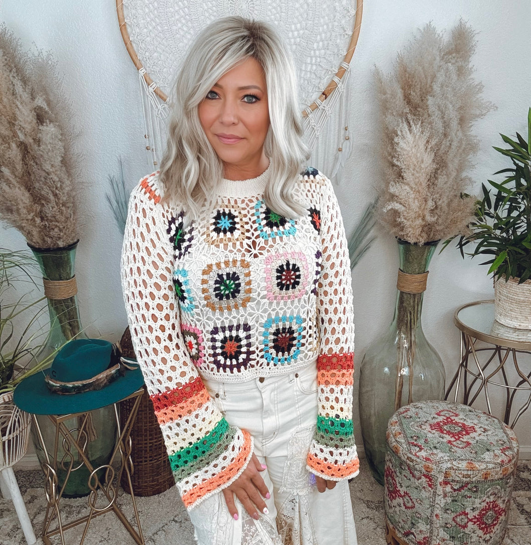 Colorful Crochet Sweater