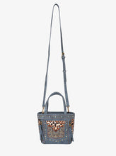 Load image into Gallery viewer, EMBROIDERED LEOPARD SMALL CROSSBODY TOTE
