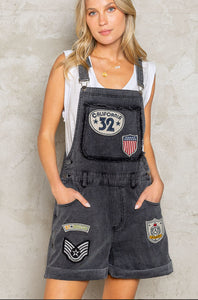 Route 66 Denim Overall Shorts