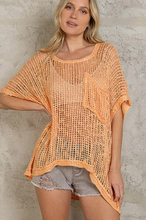 Load image into Gallery viewer, All The Vibes Crochet Sweater Top-Neon Orange
