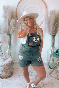 Route 66 Denim Overall Shorts