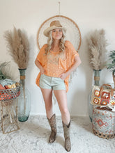 Load image into Gallery viewer, All The Vibes Crochet Sweater Top-Neon Orange
