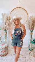 Load image into Gallery viewer, Route 66 Denim Overall Shorts
