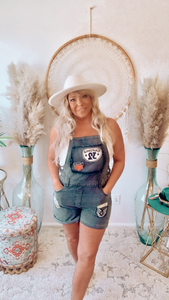 Route 66 Denim Overall Shorts