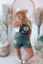 Load image into Gallery viewer, Route 66 Denim Overall Shorts
