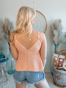 No Secret Crochet Tank-Blush